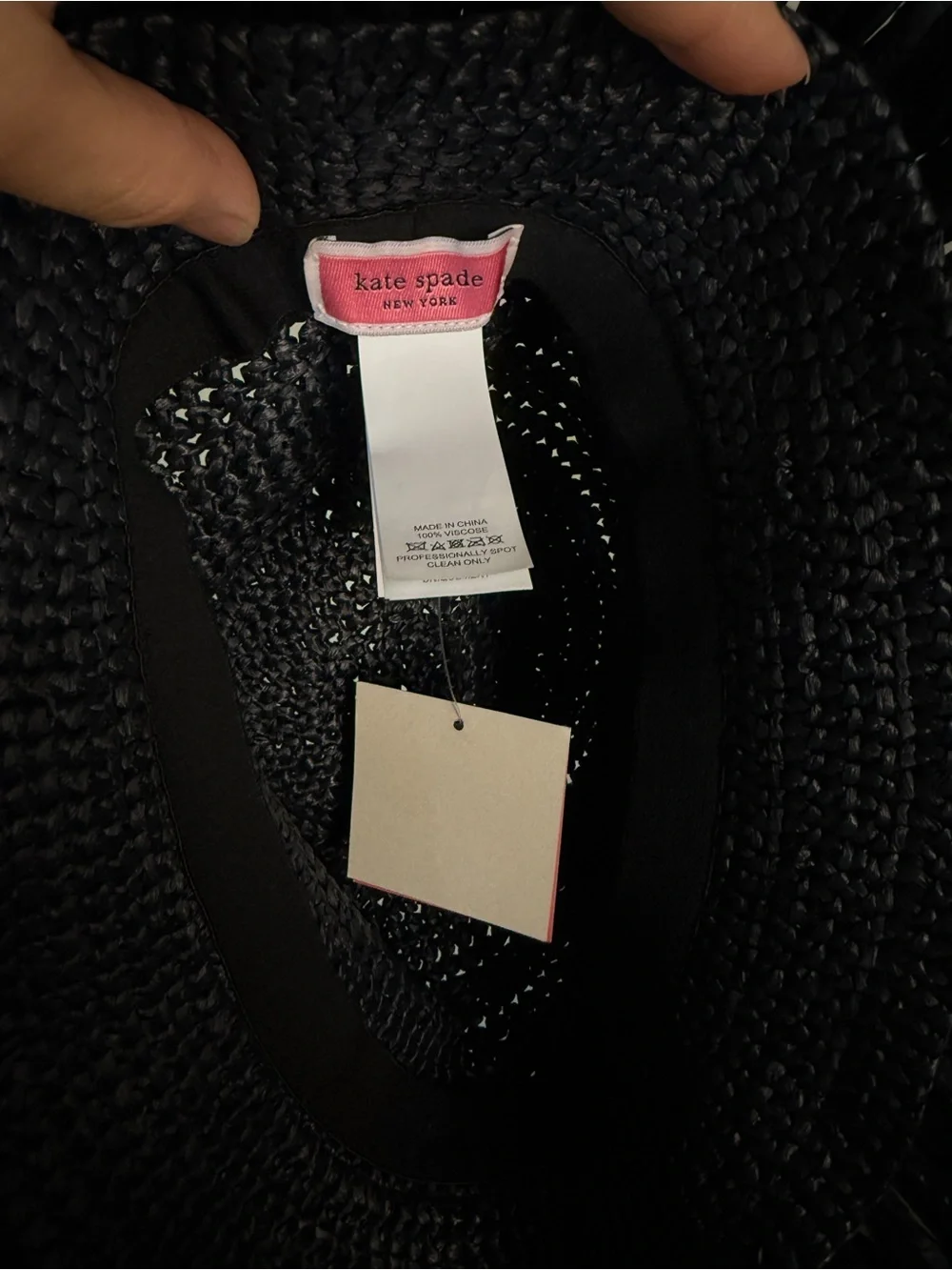 Kate Spade Frayed Raffia Straw Wide Brim Bucket Hat Women’s